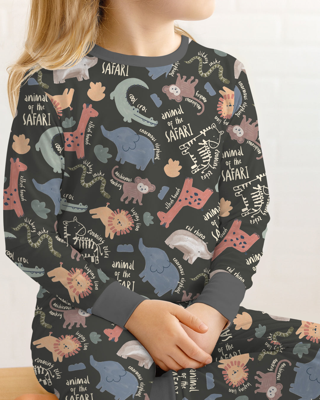 Funny African Animals Two Piece Long Sleeve Pajama Set