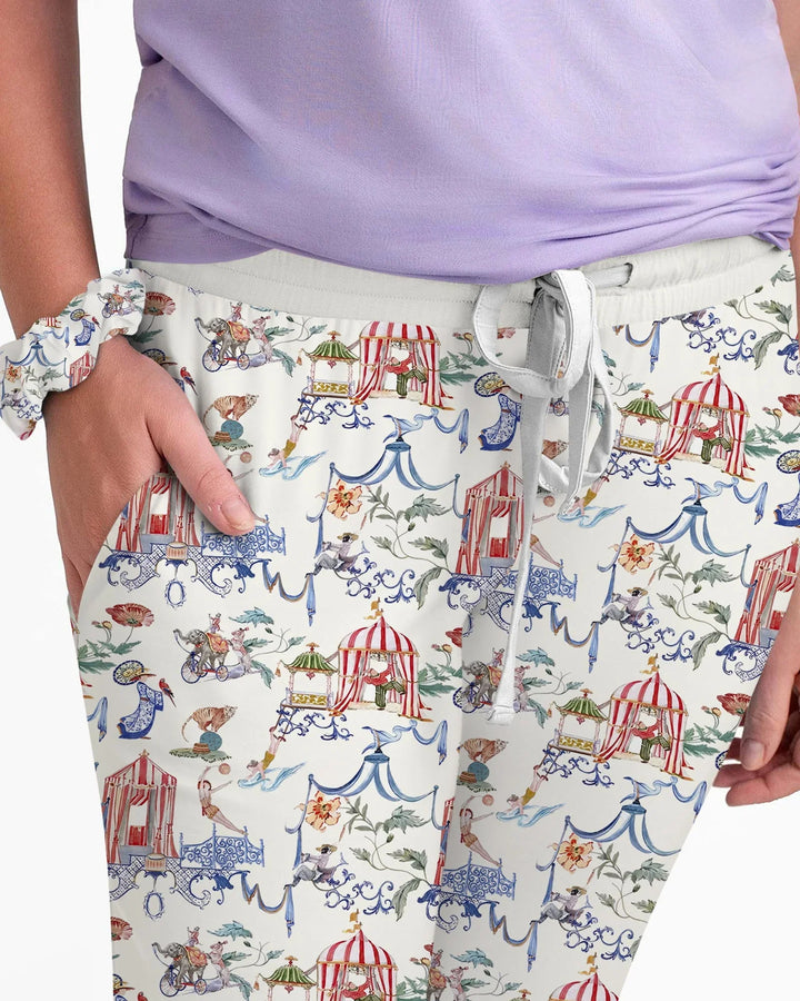 Vintage Lousiana Circus Toile Family Matching Bamboo Women Pajama Set