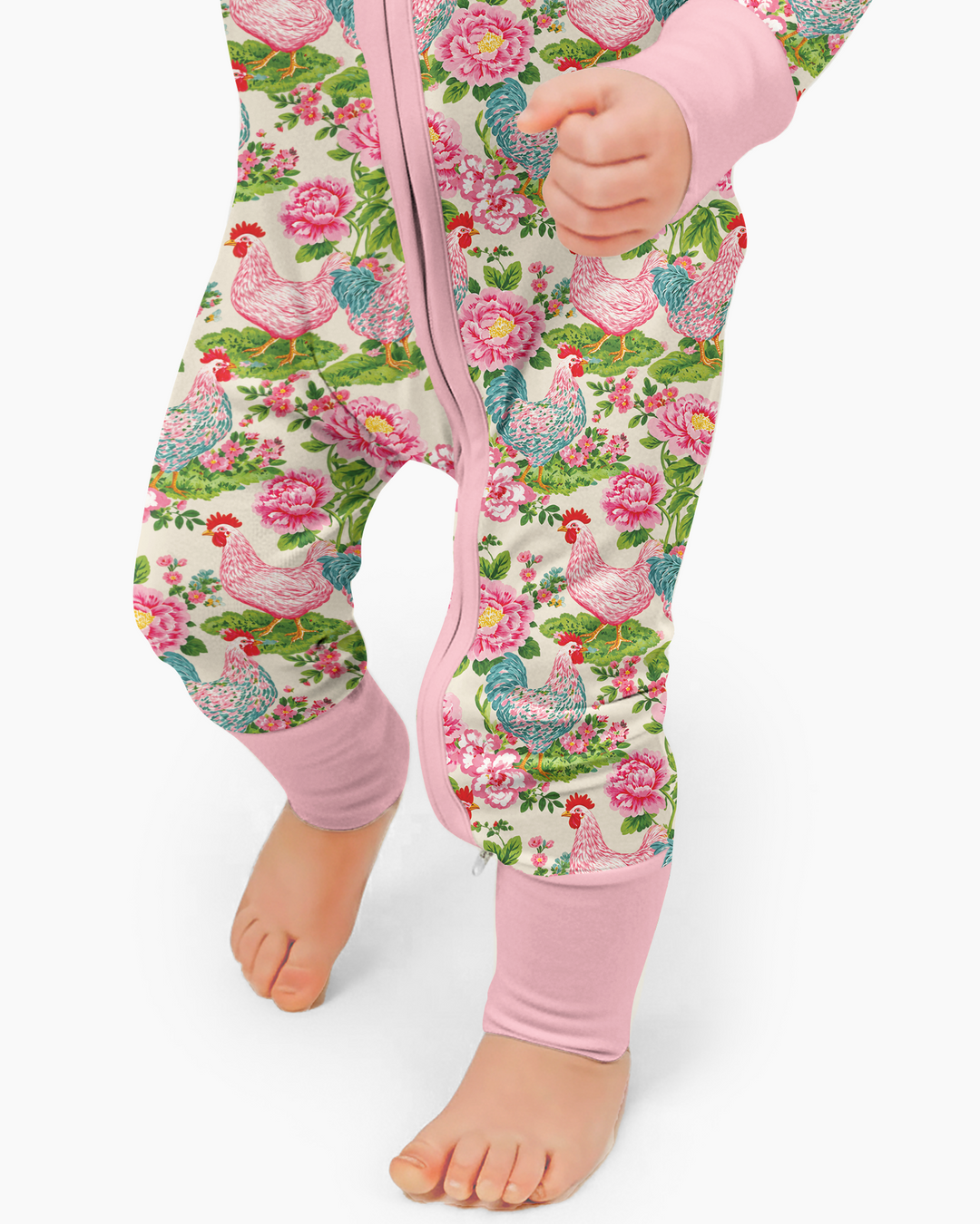 Chicken and Peony Mommy And Me Matching Bamboo Convertible Zippy