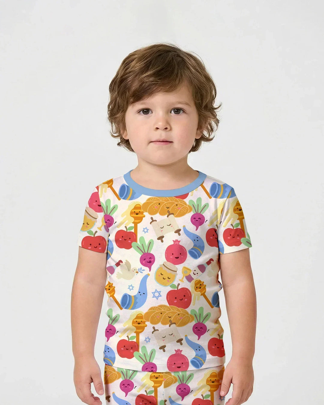Template Zweiteiliges Pyjama-Set mit kurzen Ärmeln und Shorts