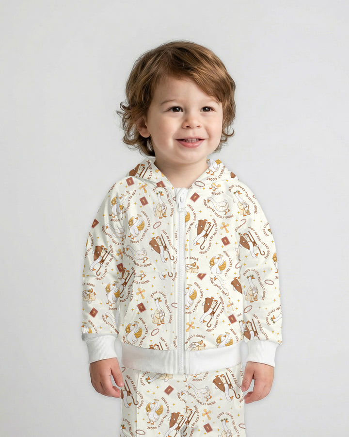 Jesus Loves You Silly Goose Zip Hoodie