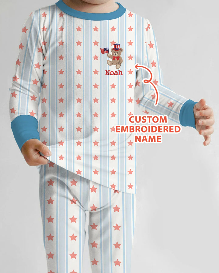 Zweiteiliges Langarm-Pyjama-Set mit Sommerfrüchten