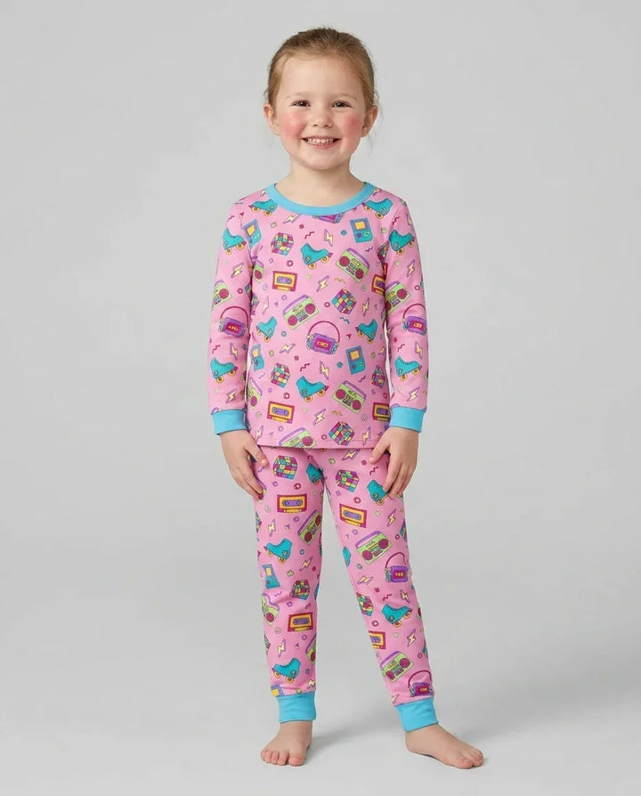 Zweiteiliges Langarm-Pyjama-Set mit Sommerfrüchten