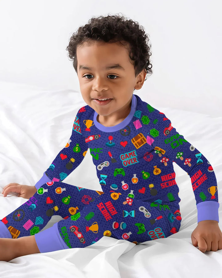 Gamer Mode On Family Matching Bamboo Two Piece Long Sleeve Pajama Set