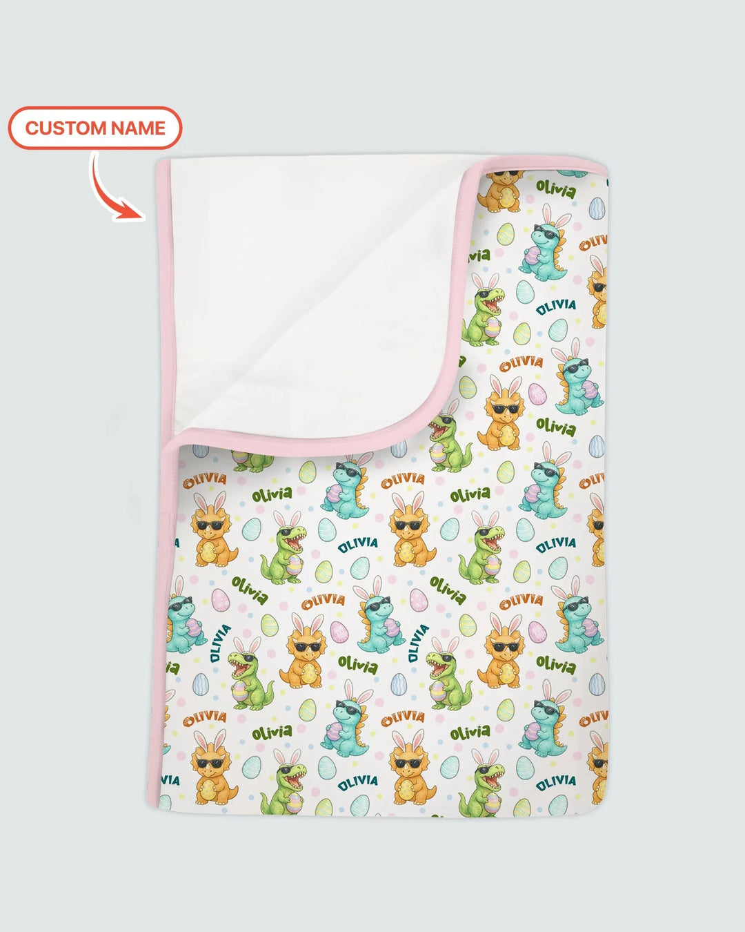 Custom Name Dinosaur on the Hunt Blanket