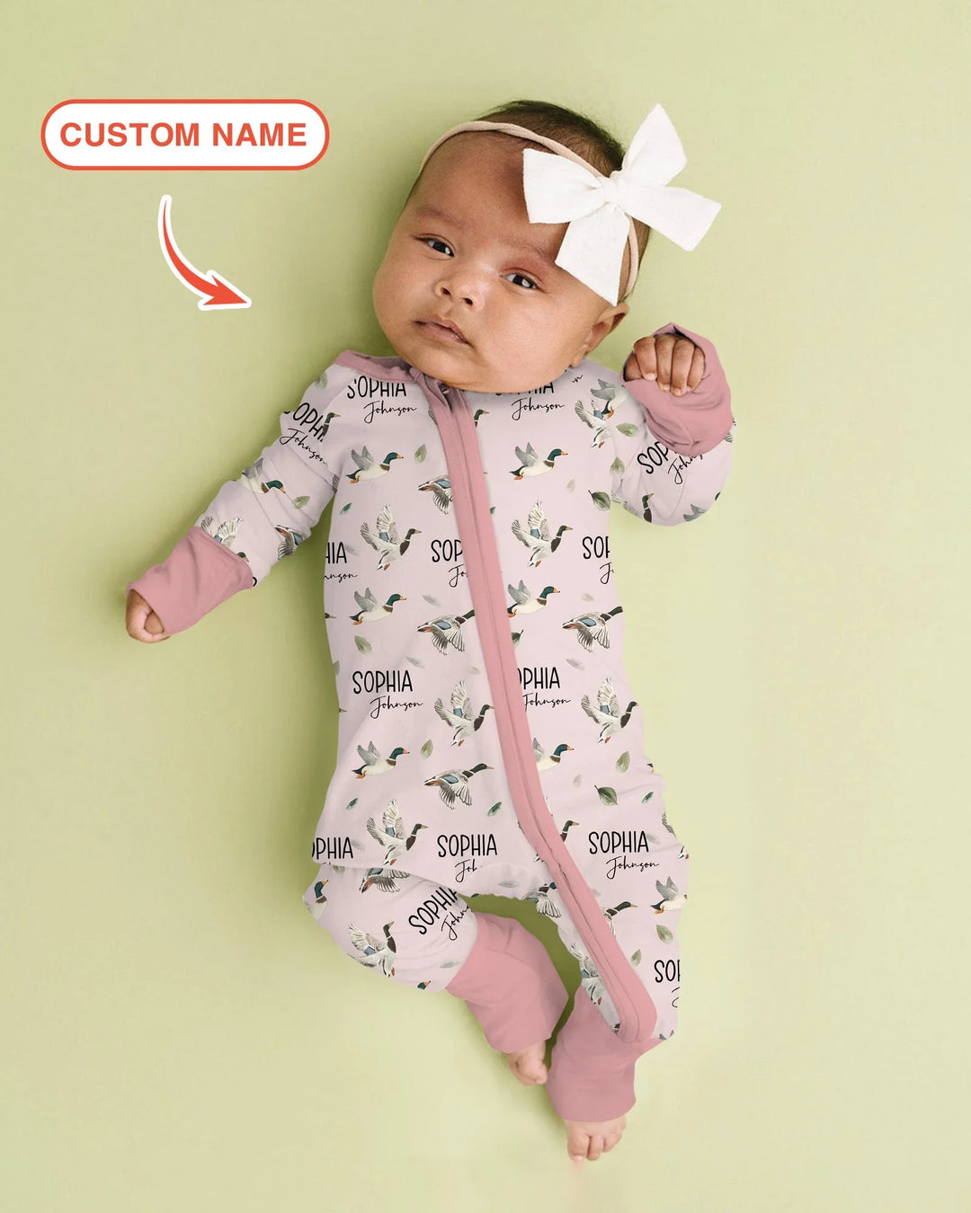 Custom Name Mallard Duck Bamboo Convertible Zippy