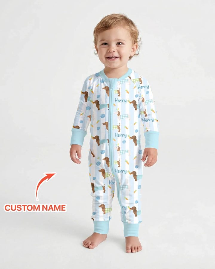 Custom Name Easter Dachshunds Family Matching Convertible Zippy
