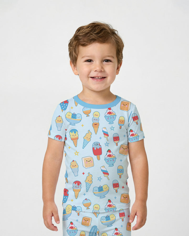 American Ice cream Two Piece Short Sleeve Pajama Set