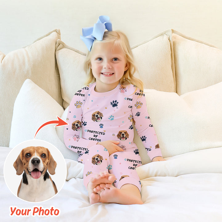 Custom Dog Photo Pattern Protected By Pajama