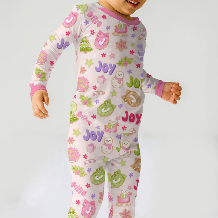 Custom Name Christmas Cookies Two Piece Long Sleeve Pajama Set