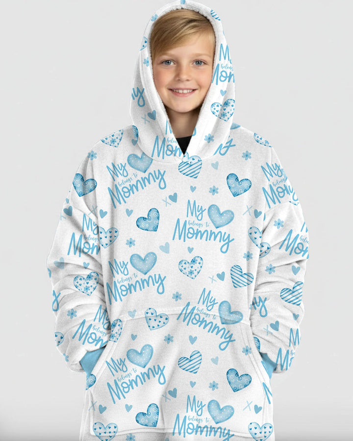 My Heart Belongs To Mommy Wearable Bamboo Blanket Hoodie