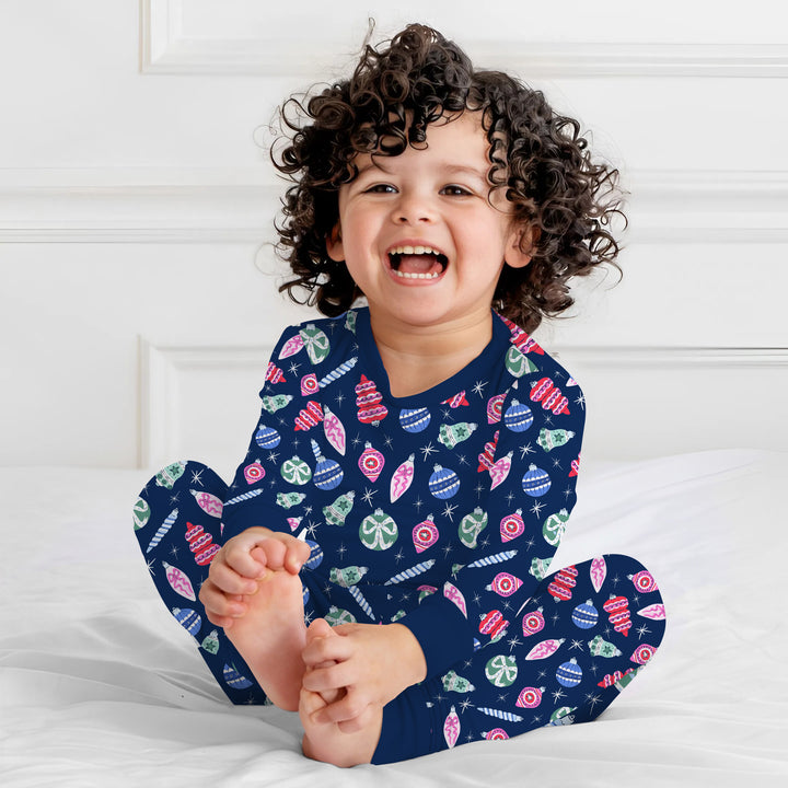 Ornaments Party Two Piece Long Sleeve Pajama Set