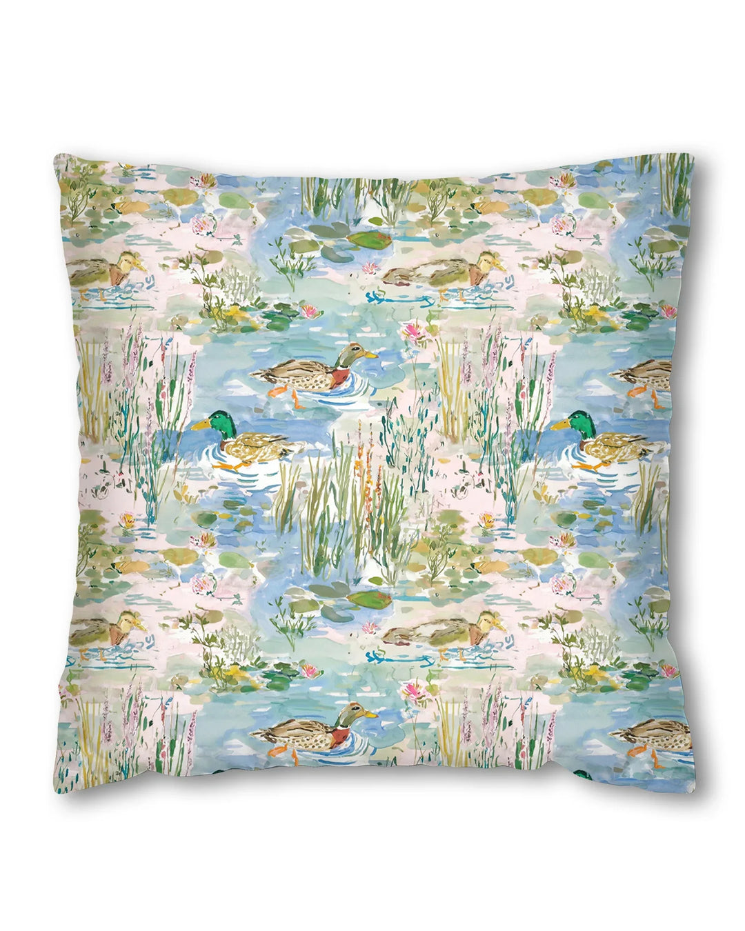 Watercolor Mallard Duck Bamboo Pillow Case