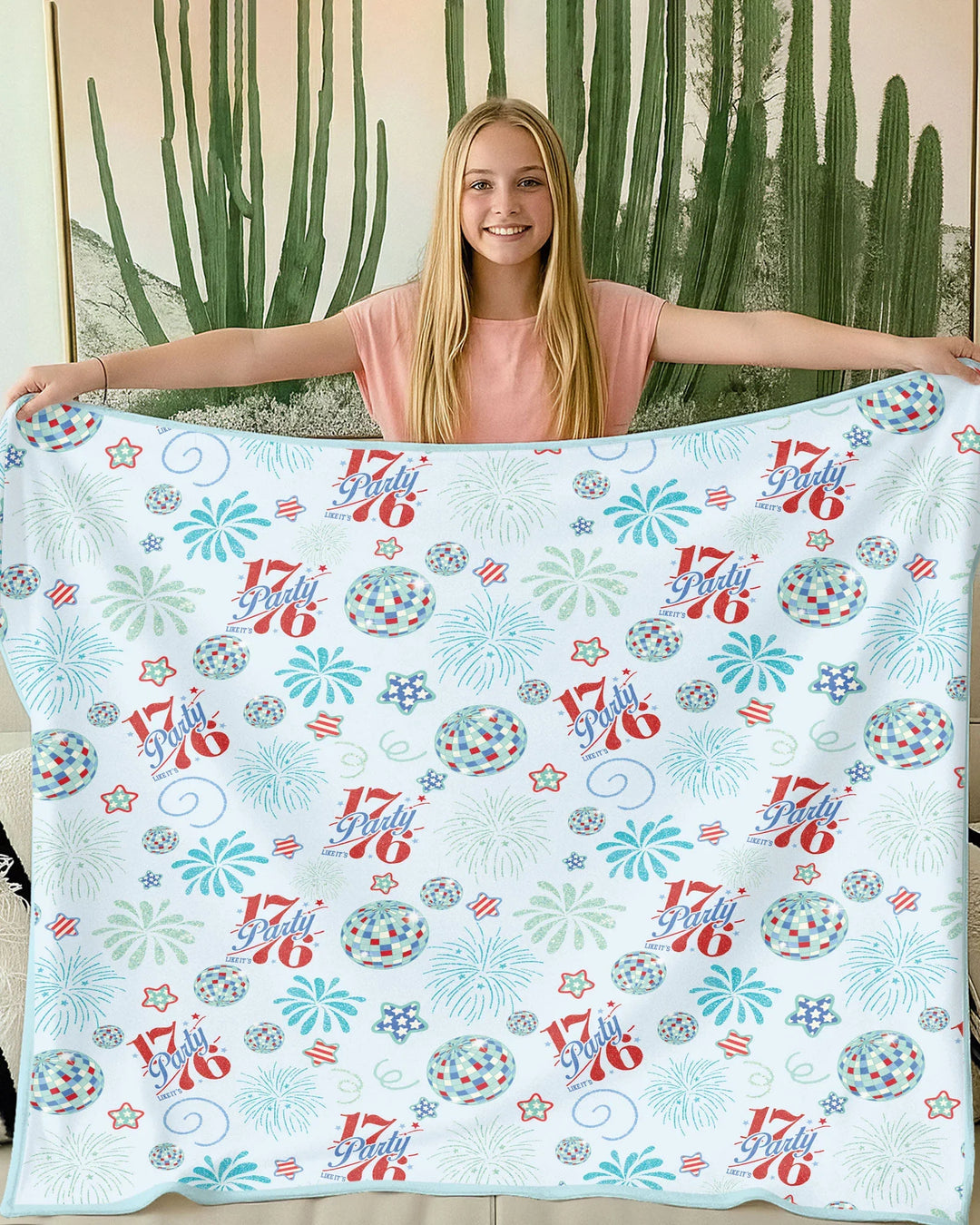 Land Of Free Family Matching Bamboo Blanket