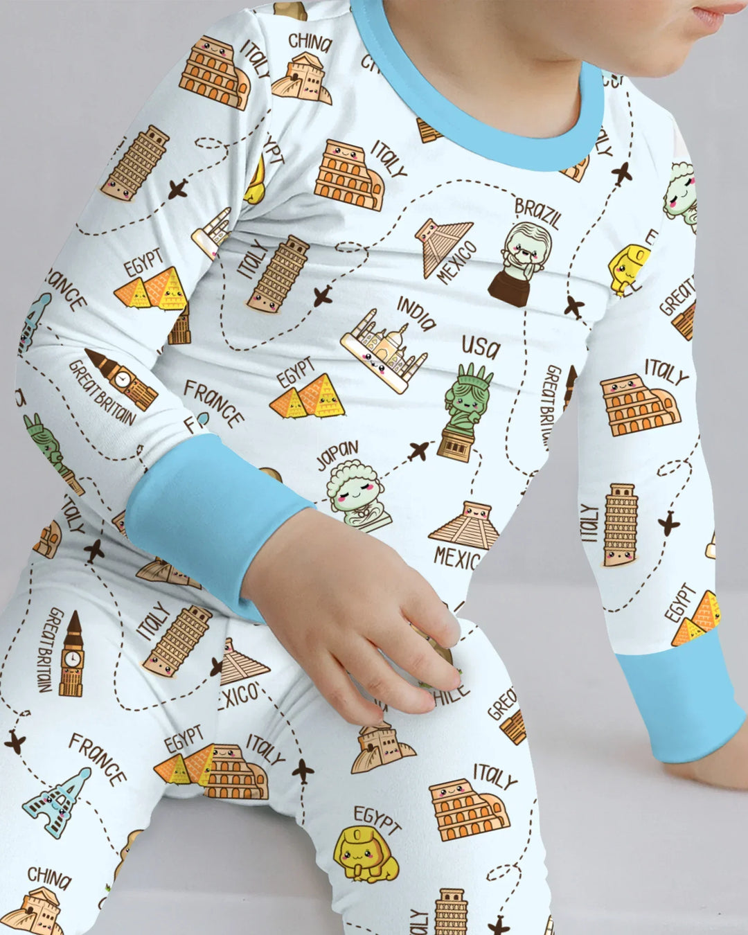 Kawaii World Tour Two Piece Long Sleeve Pajama Set