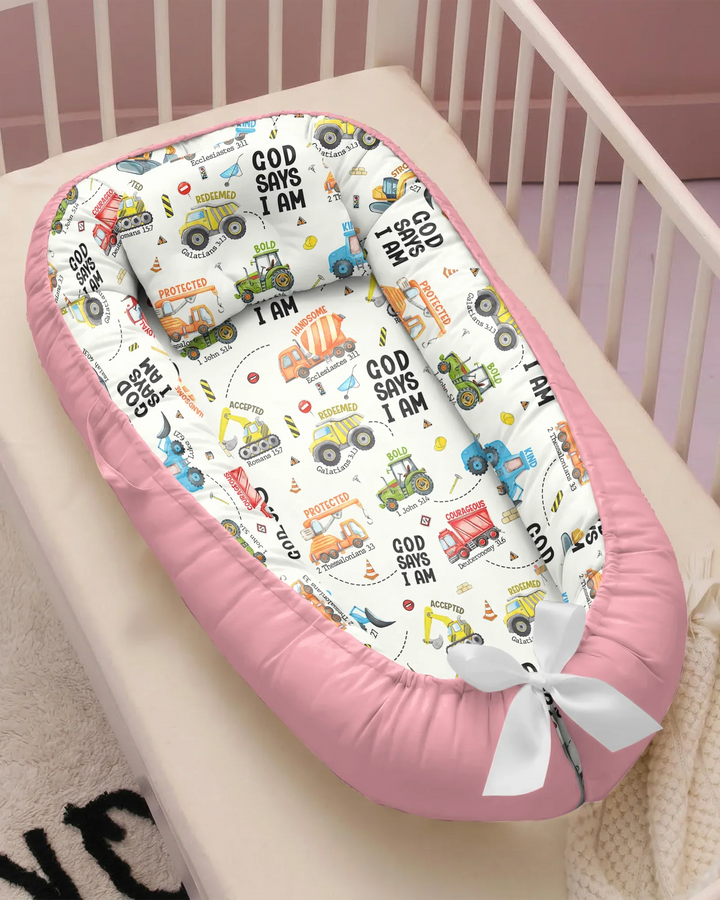 God Says I Am Boy Bamboo Baby Nest Bed
