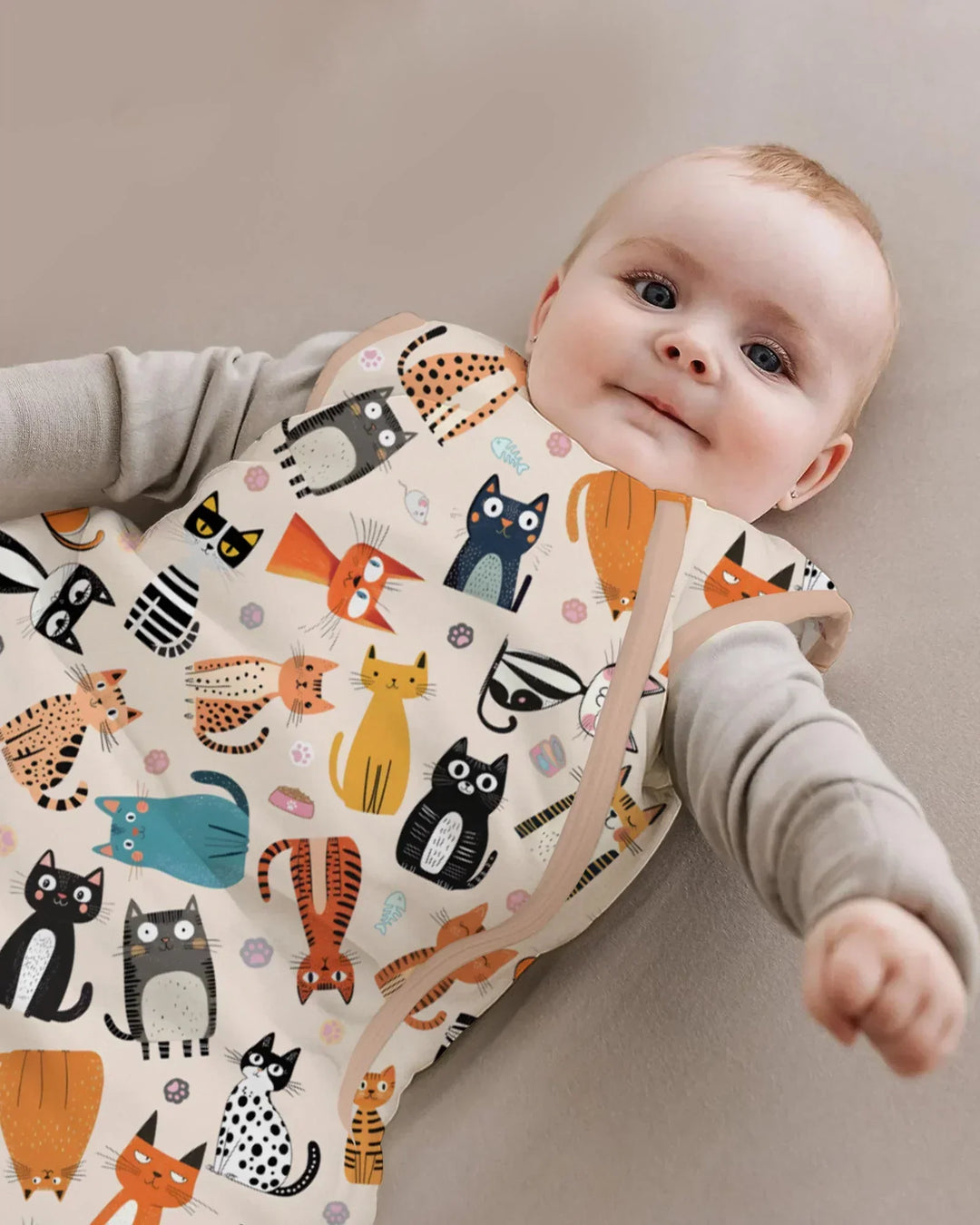 Goofy Mischief Cat Family Matching Bamboo Sleep Bag