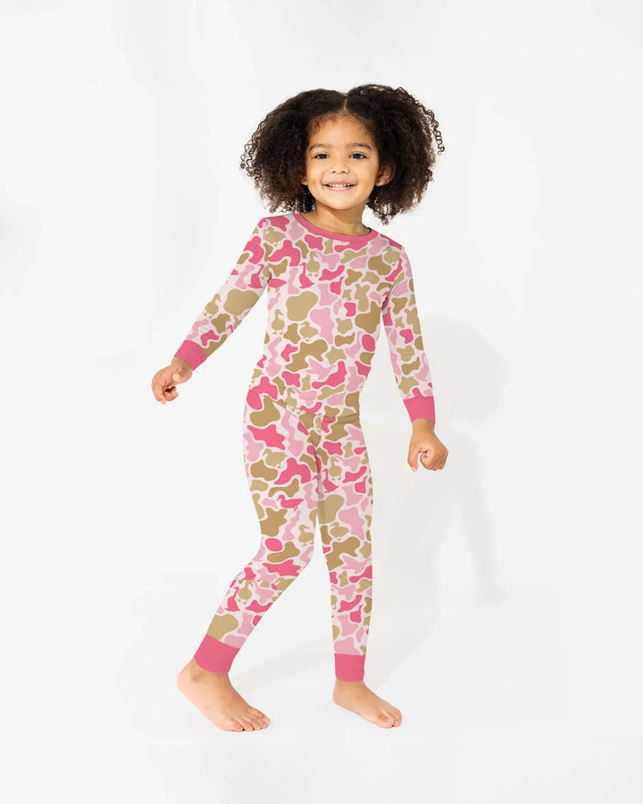 Mallard Duck Hunting Camouflage Bamboo Two Piece Long Sleeve Pajama Set