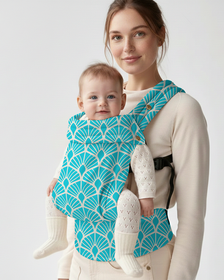 Teal Art Deco Fan Baby Carrier