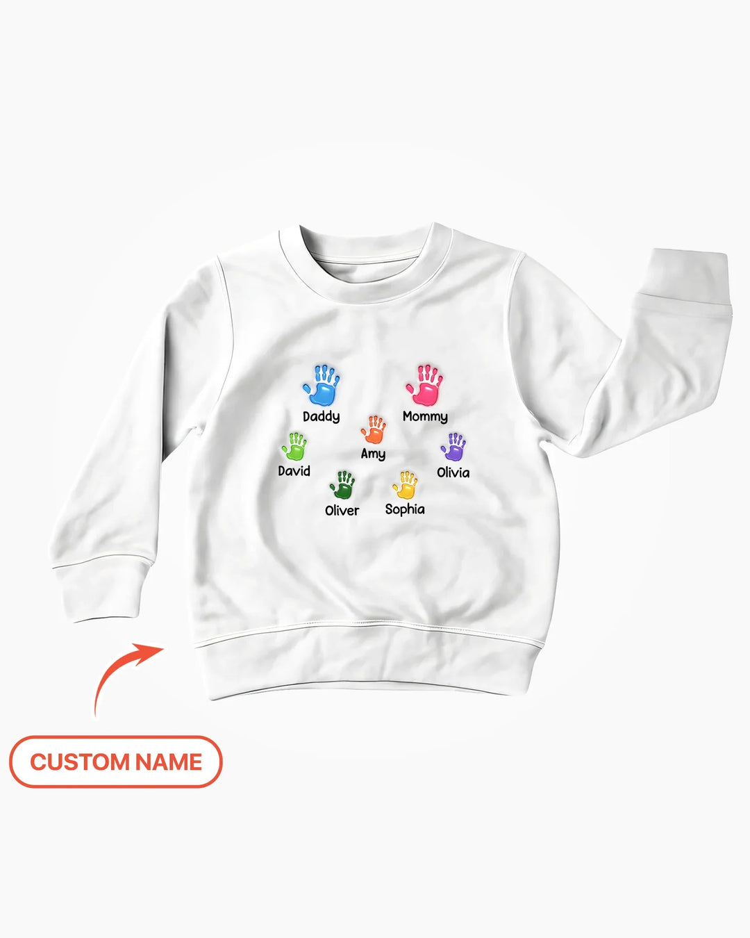 Erster Muttertag – Handabdrücke Bambus Rundhals-Sweatshirt