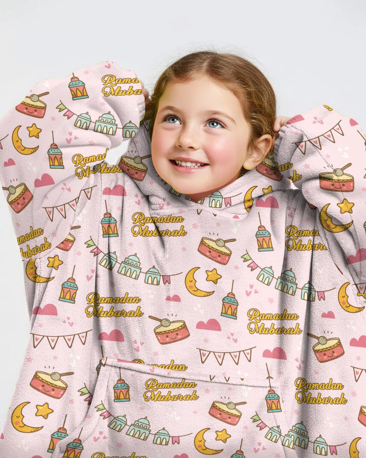 Ramadan Mubarak Wearable Blanket Hoodie