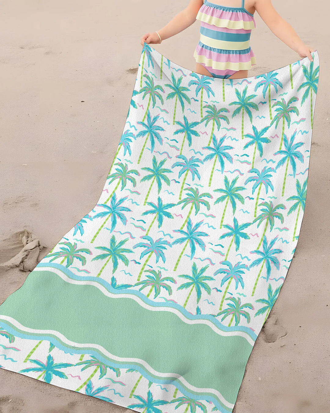 Tropical Palm Breeze Bamboo Beach Towel