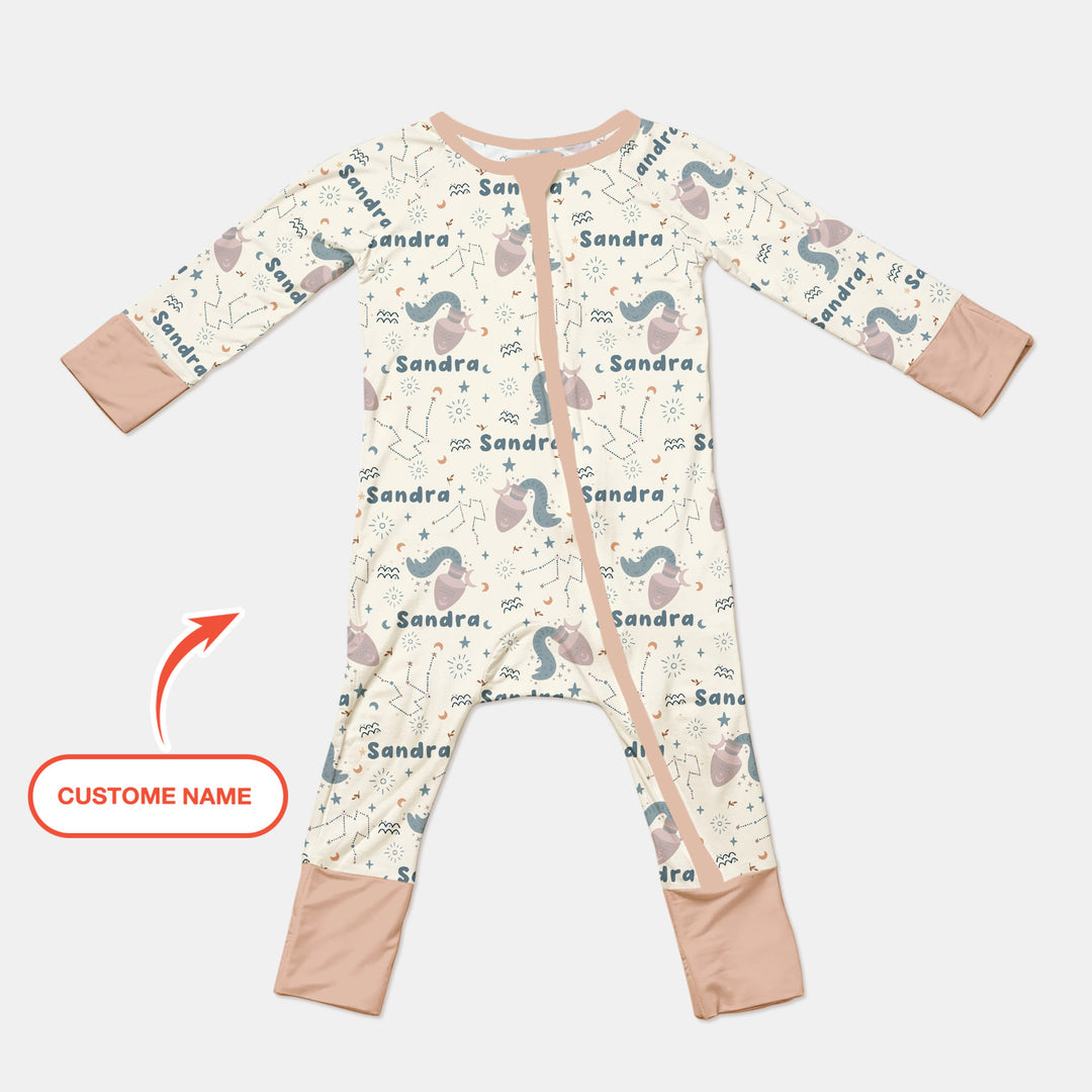 Bohemian Baby Zodiac Signs Custom Name Convertible Zippy