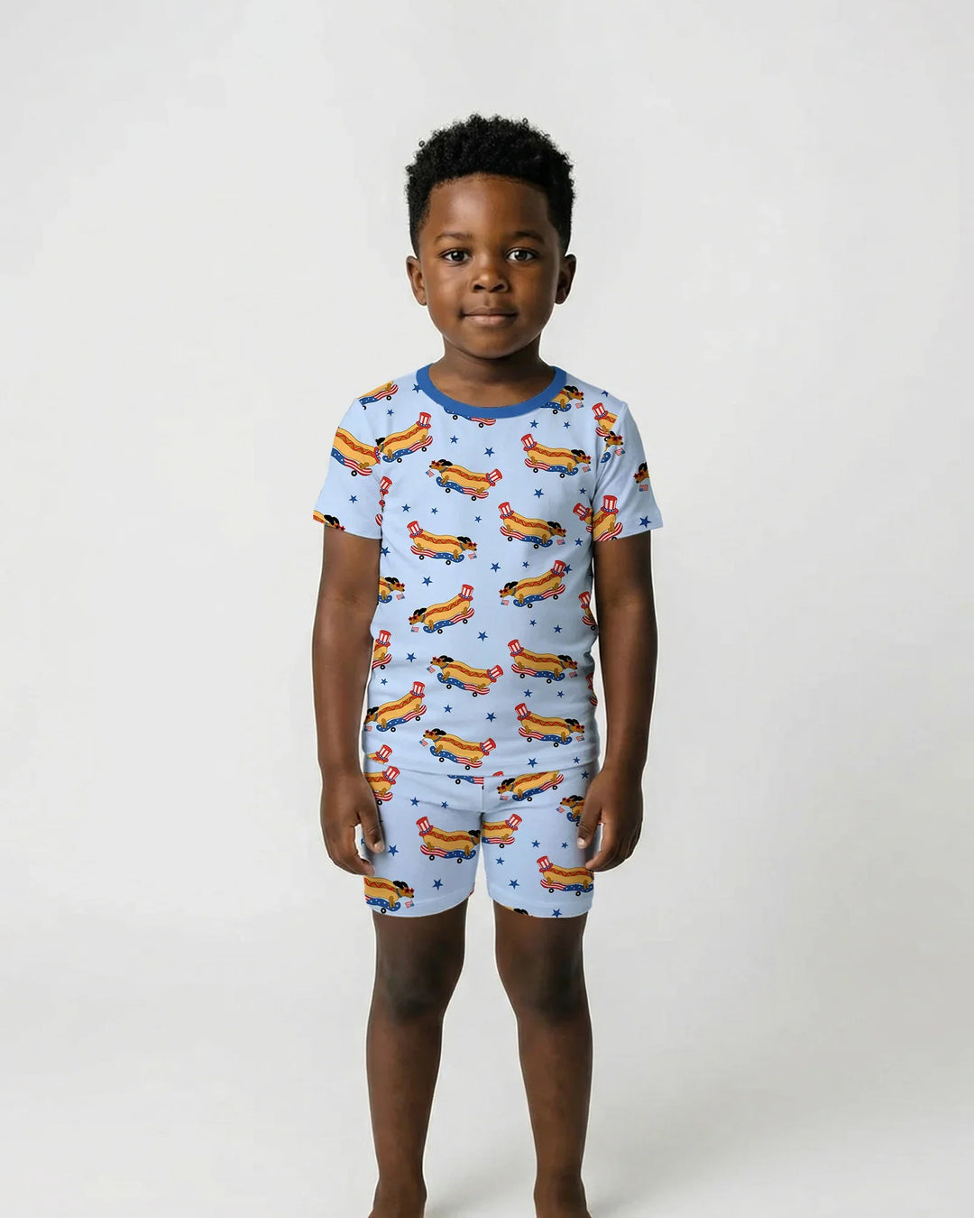American Hot Dog Bamboo Two Piece Short Sleeve Shorts Pajama Set