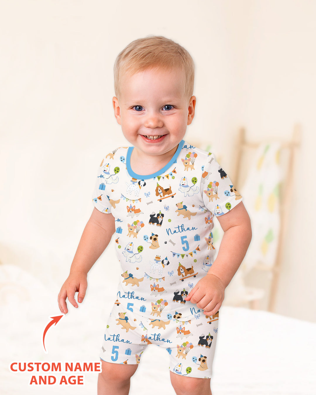Schlafanzug-Set zweiteilig, kurze Ärmel, kurze Hose, Bambus