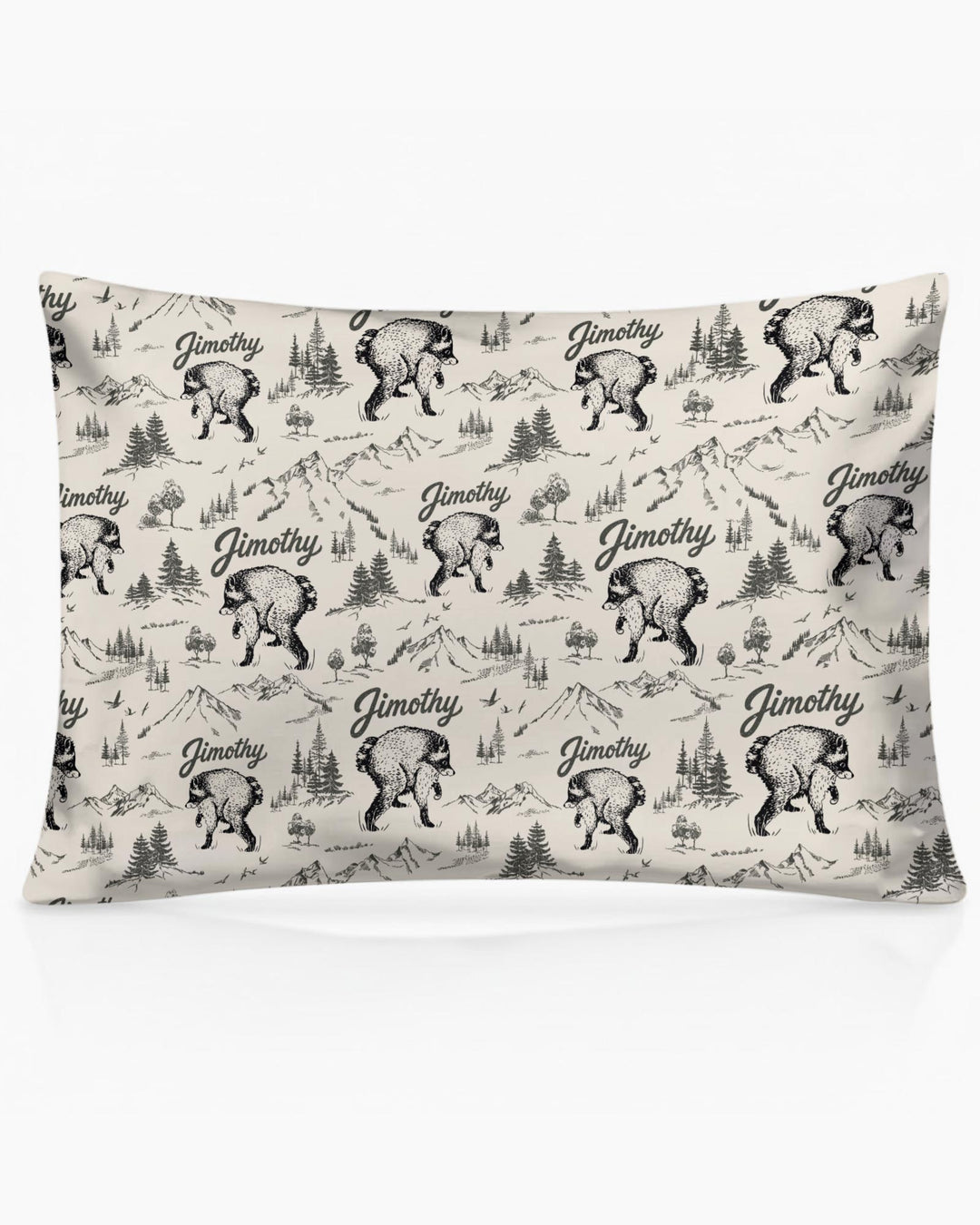 Vintage Jimothy Racoon Family Matching Bamboo Pillow Case