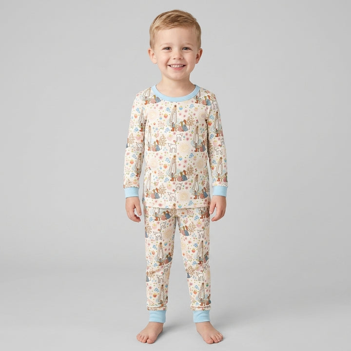Our Lady of Fatima Bamboo Two Piece Long Sleeve Pajama Set
