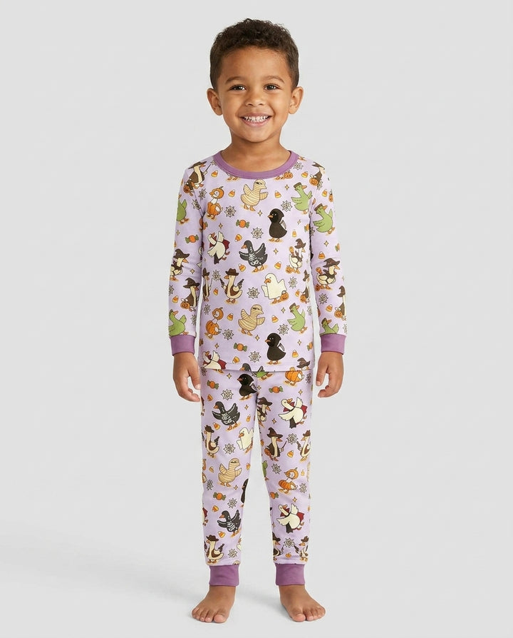 Zweiteiliges Langarm-Pyjama-Set mit Sommerfrüchten