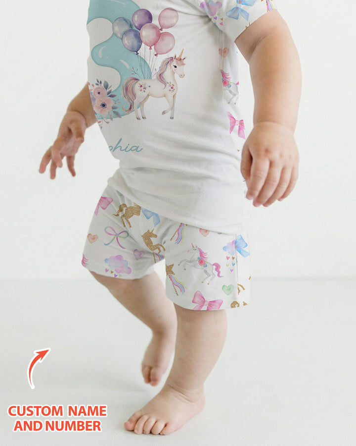 Conjunto de Pijama de Dos Piezas de Bambú con Mangas Cortas y Pantalones Cortos