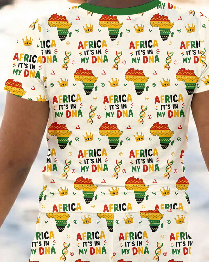Africa It's In My DNA Bamboo Two Piece Short Sleeve Pajama Set