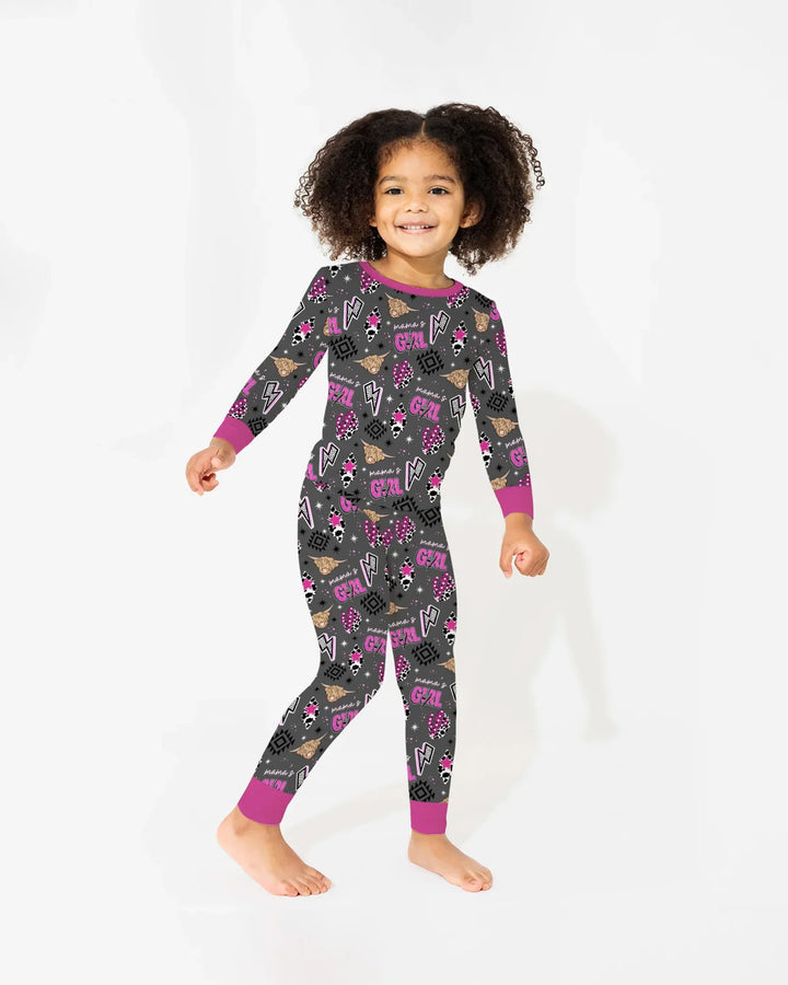 Western Mama & Me Matching  Bamboo Two Piece Long Sleeve Pajama Set