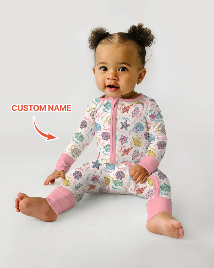 Custom Name Seaside Wildflower Summer Bamboo Convertible Zippy