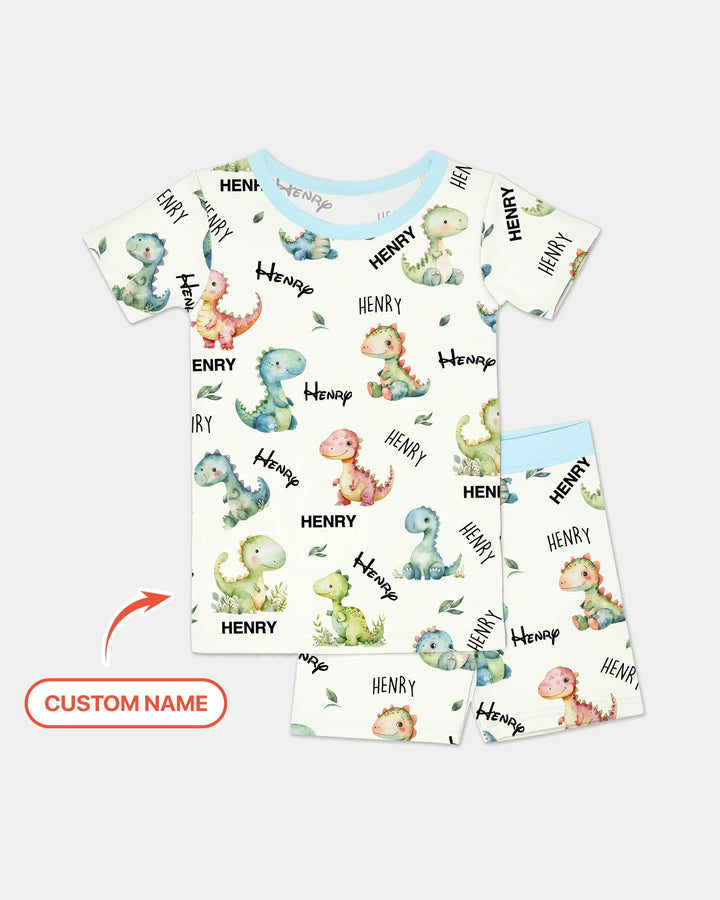 Zweiteiliges Pyjama-Set mit kurzen Ärmeln und Shorts im Sommer-Design