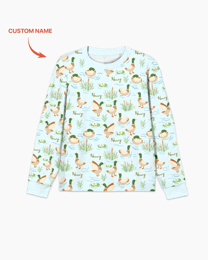 Pijama para hombre de pato ánade real de bambú personalizado