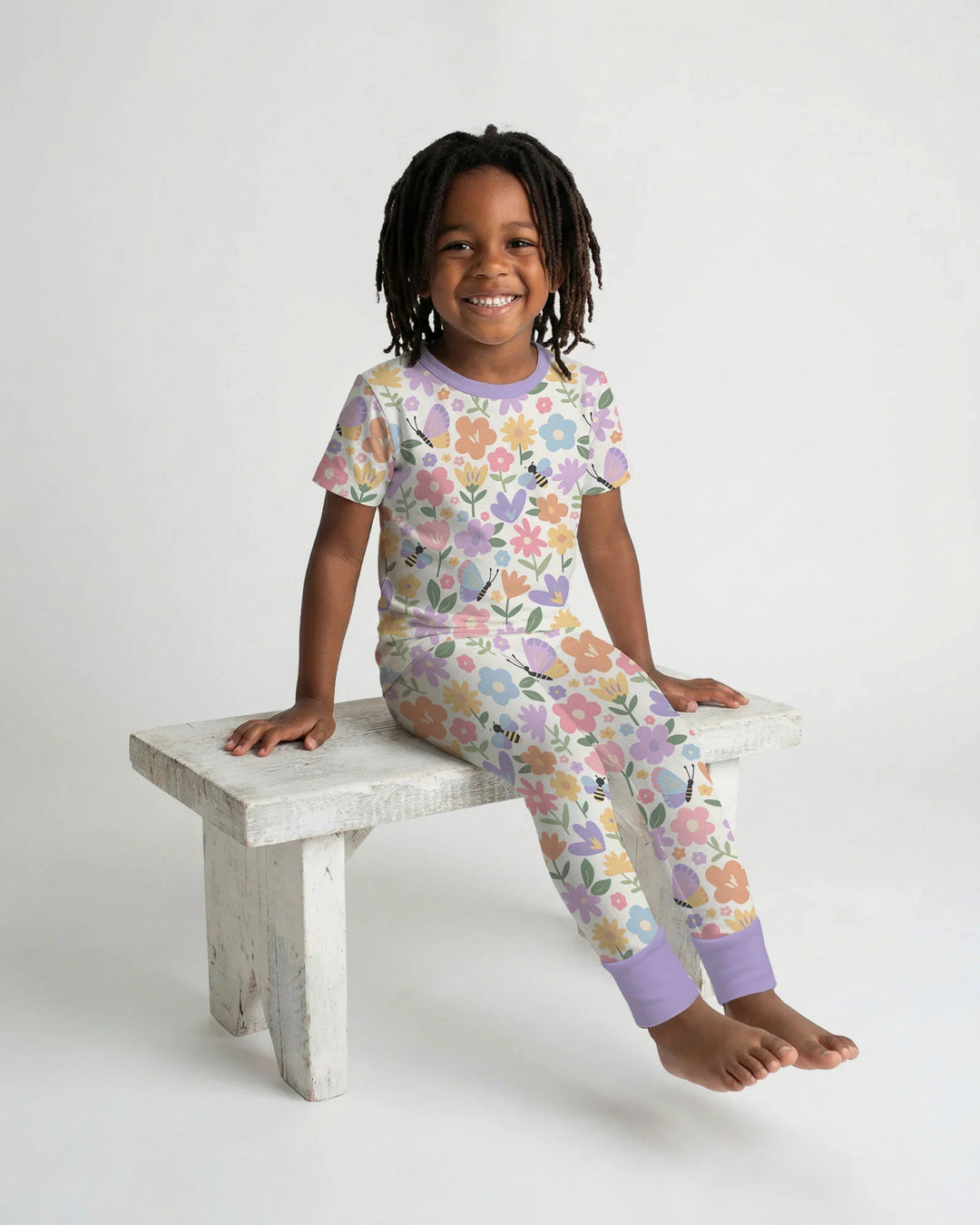 Flower Gardens Bamboo Two Piece Short Sleeve Pajama Set