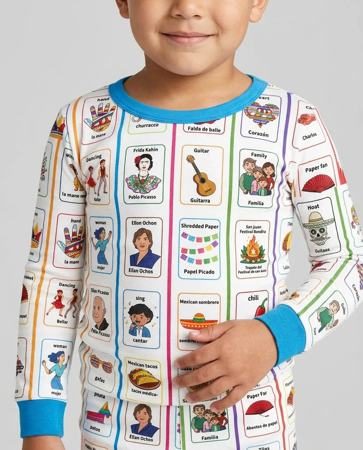 Lotería Hispanic Heritage Month Bamboo Two Piece Long Sleeve Pajama Set