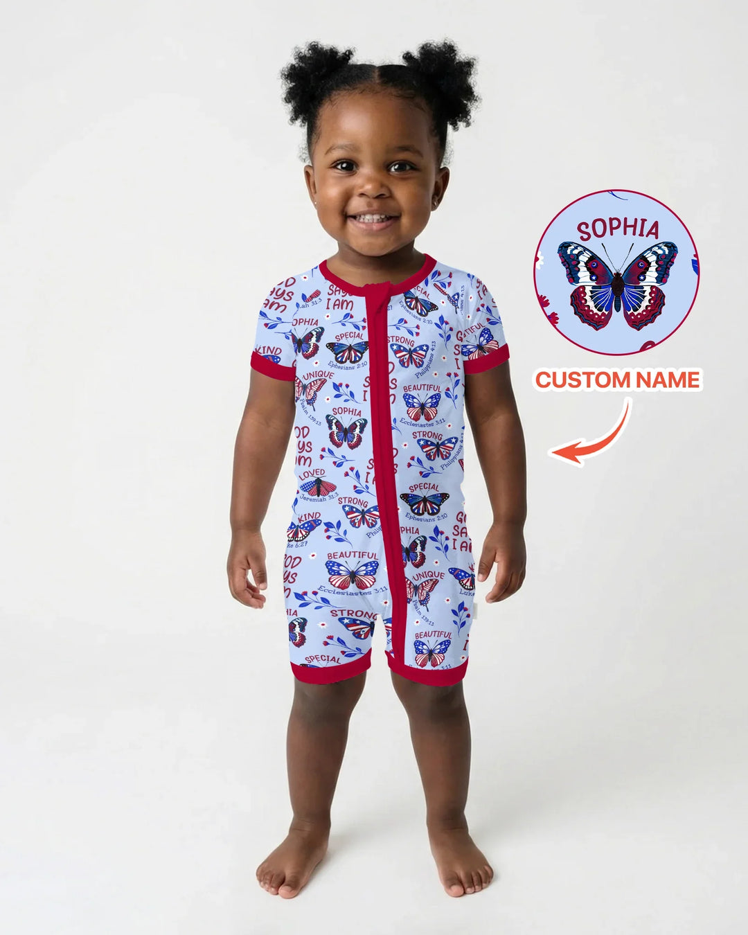 God Says I Am - Liberty Wings Custom Name Bamboo Shorty Zippy