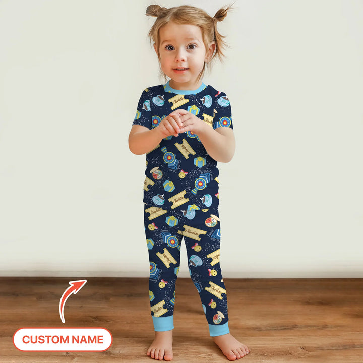 Express Train Christmas Two Piece Short Sleeve Pajama Set