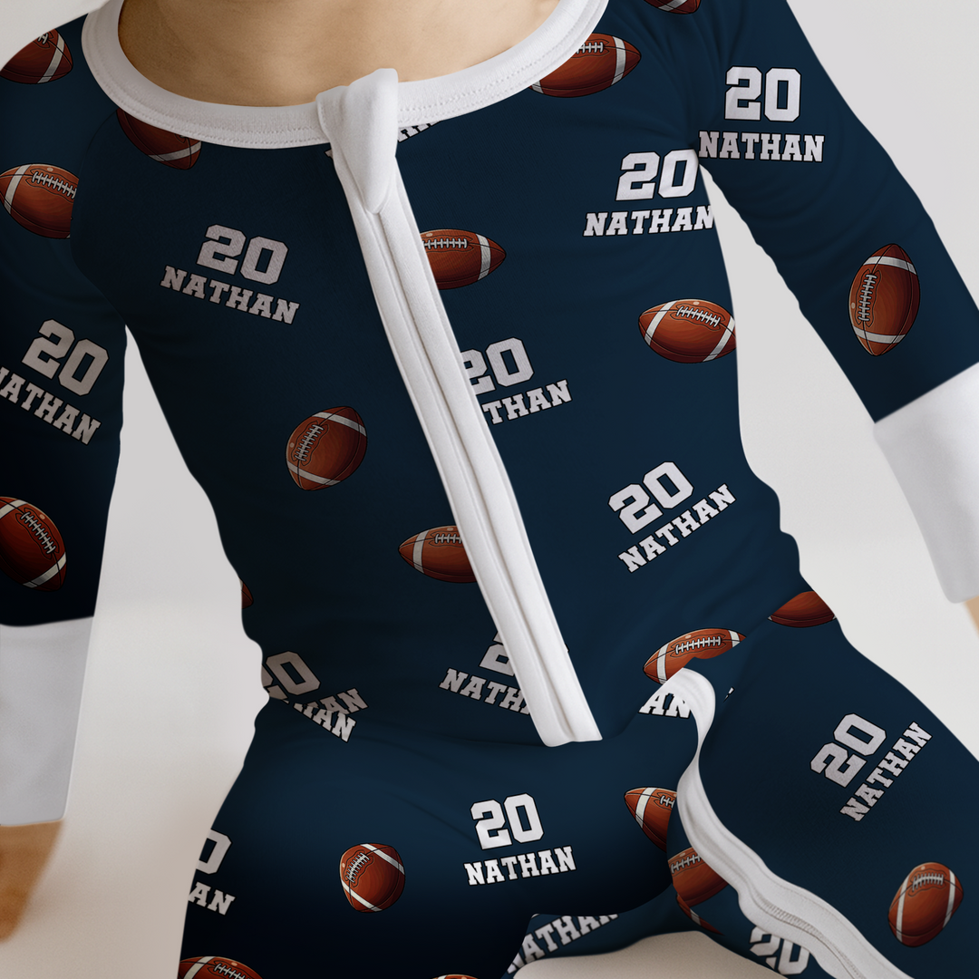 Football Pattern Personalized Convertible Zippy