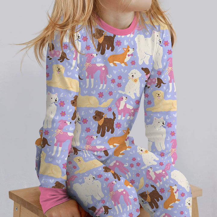 Floral Pawty Bamboo Two Piece Long Sleeve Pajama Set