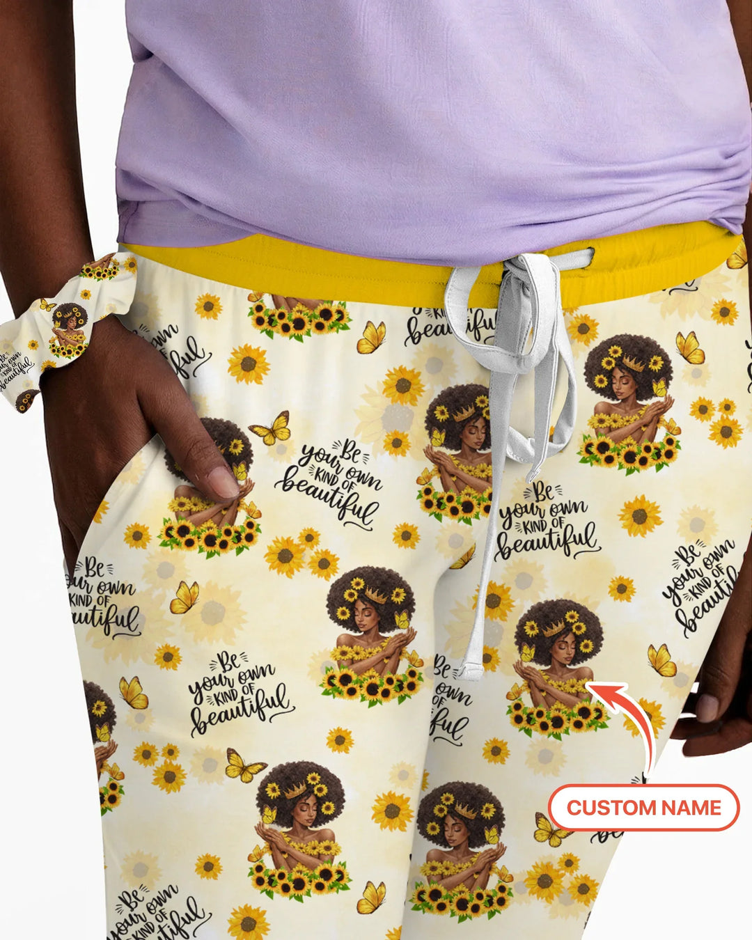 Custom Name Sunflower Queen Bamboo Women Pajama Set