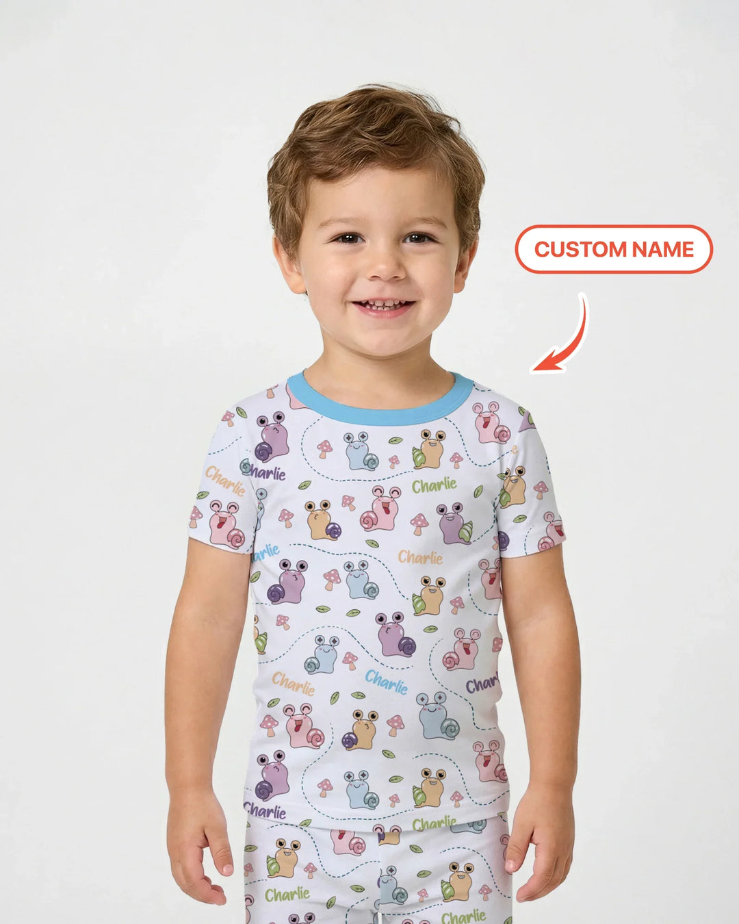 Custom Name Snailed it! Bamboo Two Piece Short Sleeve Pajama Set