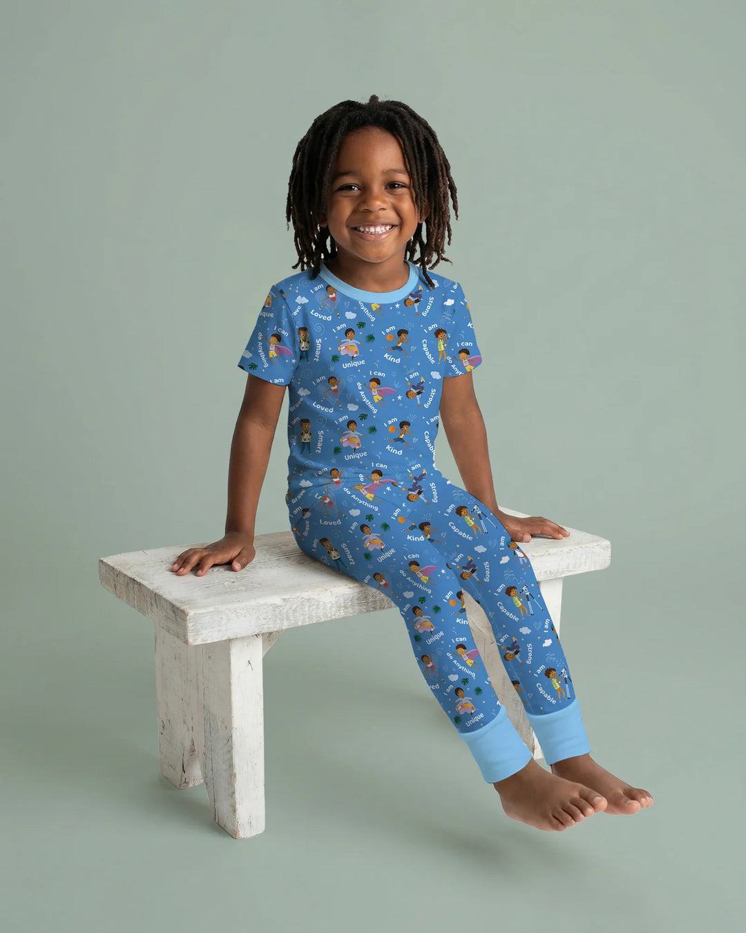 Black Boys I Am Smart Bamboo Two Piece Short Sleeve Pajama Set