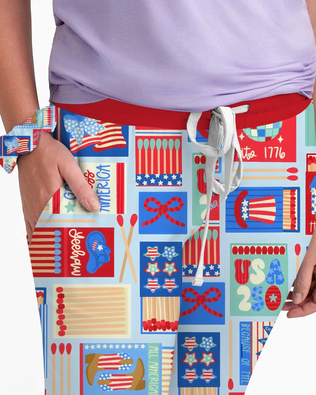 Patriotic Matchbox Family Matching Bamboo Women Pajama Set