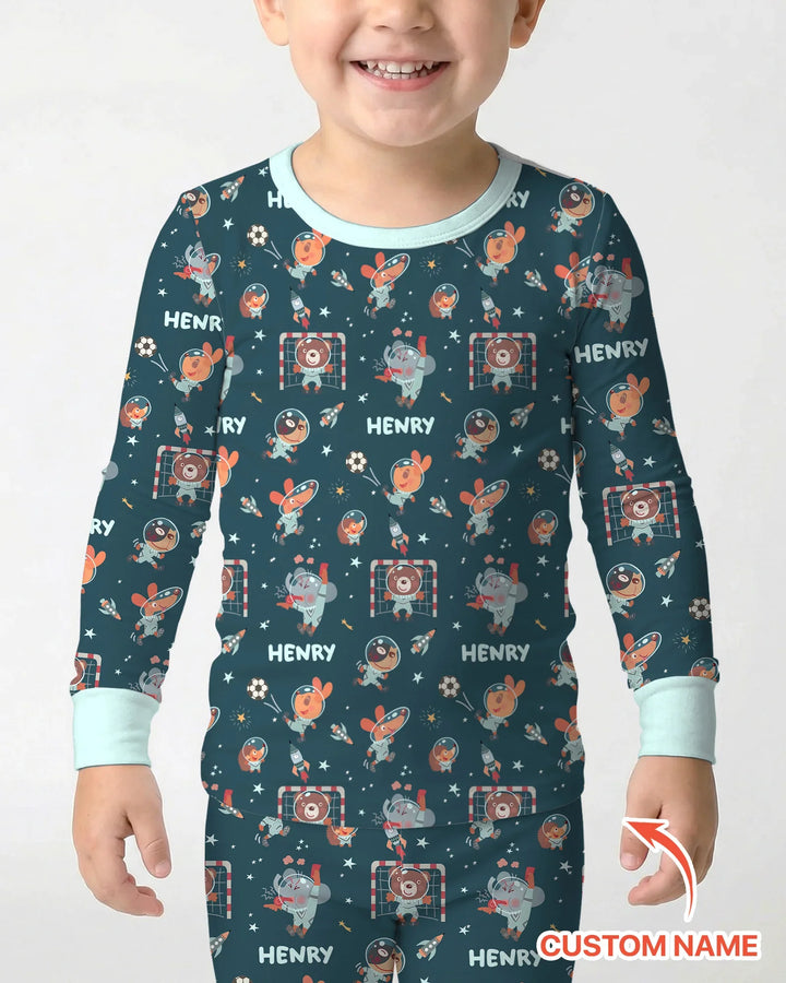 Conjunto de pijama de dos piezas de bambú con mangas largas, plantilla PERSONALIZADA