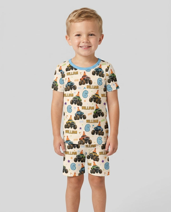 Conjunto de Pijama de Dos Piezas de Bambú con Mangas Cortas y Pantalones Cortos